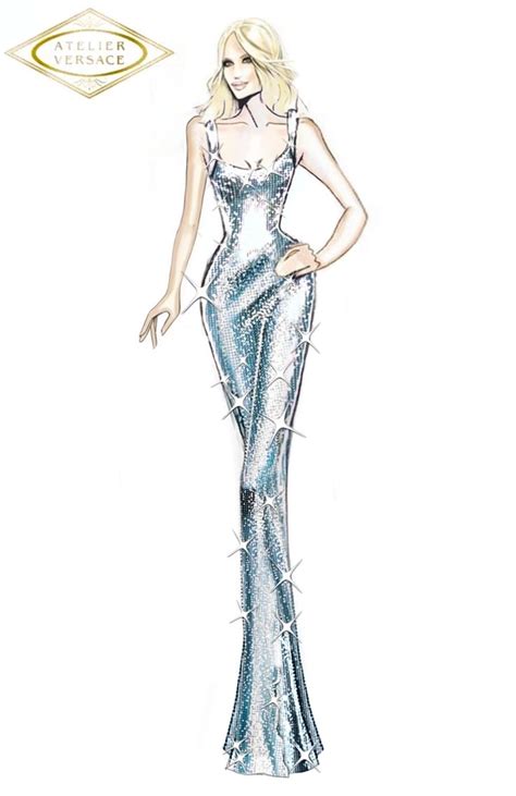 dresses by donatella versace|Donatella Versace design sketches.